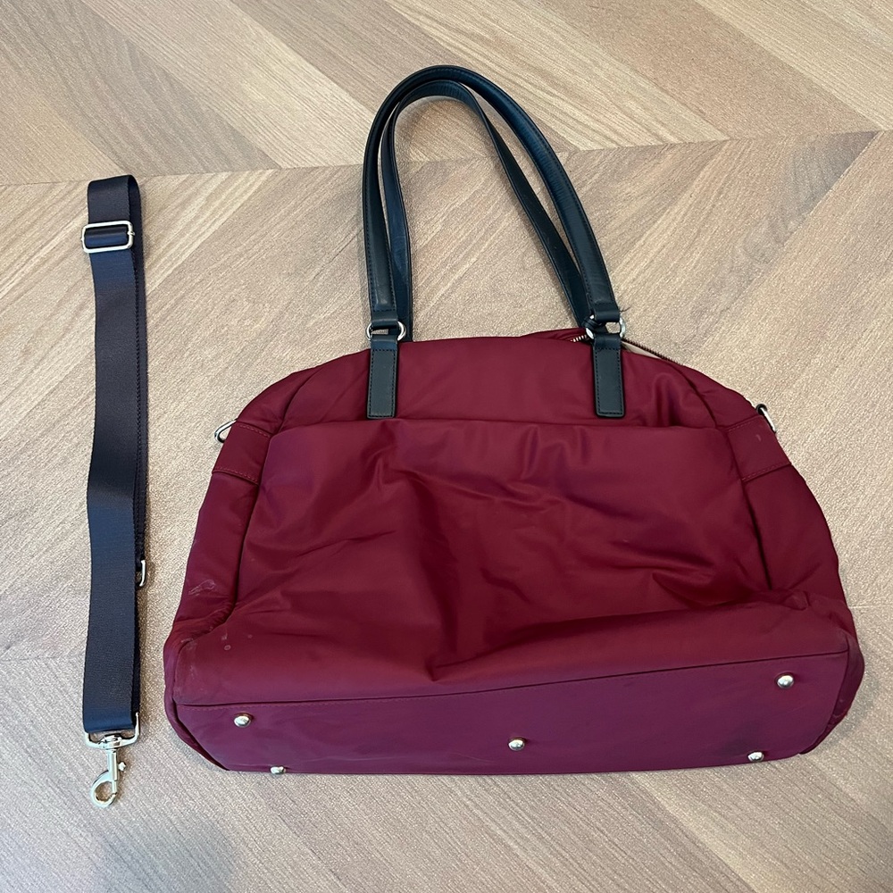 Lo and Sons The O.G. Laptop Bag - Burgundy/Gold/Tan